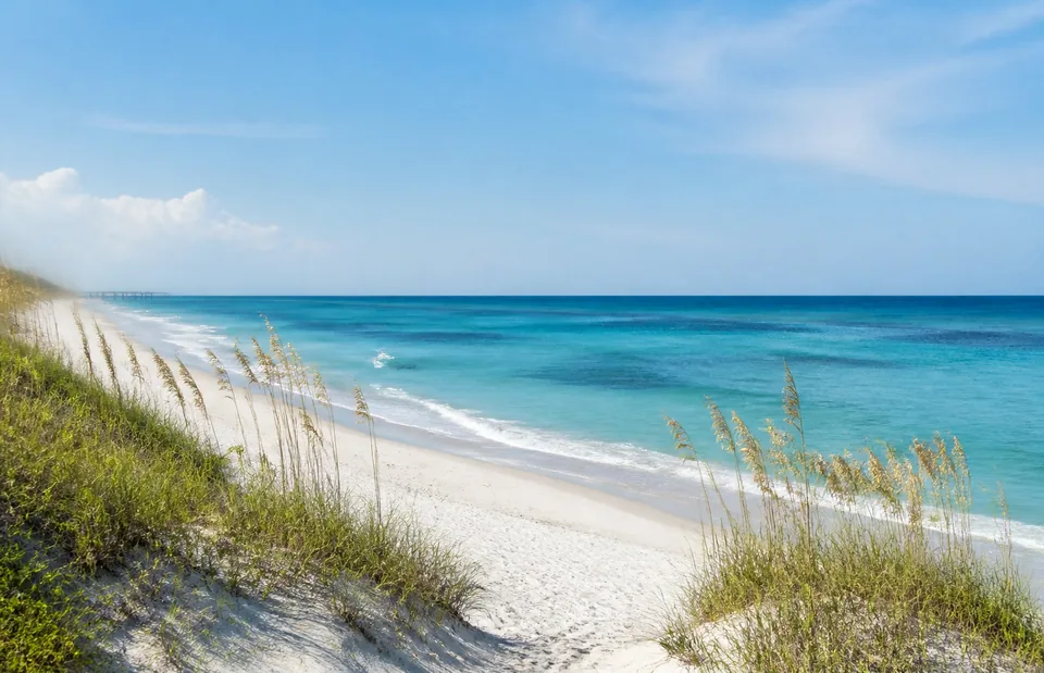 Juno Beach shoreline and ocean