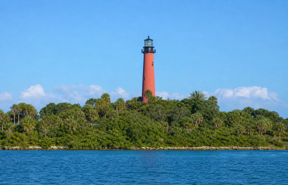 Jupiter lighthouse and coastal water